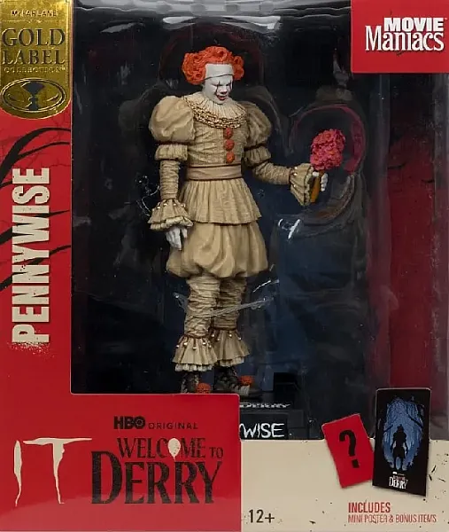 IT: WELCOME TO DERRY MOVIE MANIACS PVC STATUE PENNYWISE (FLASHBACK) (GOLD LABEL) 16 CM